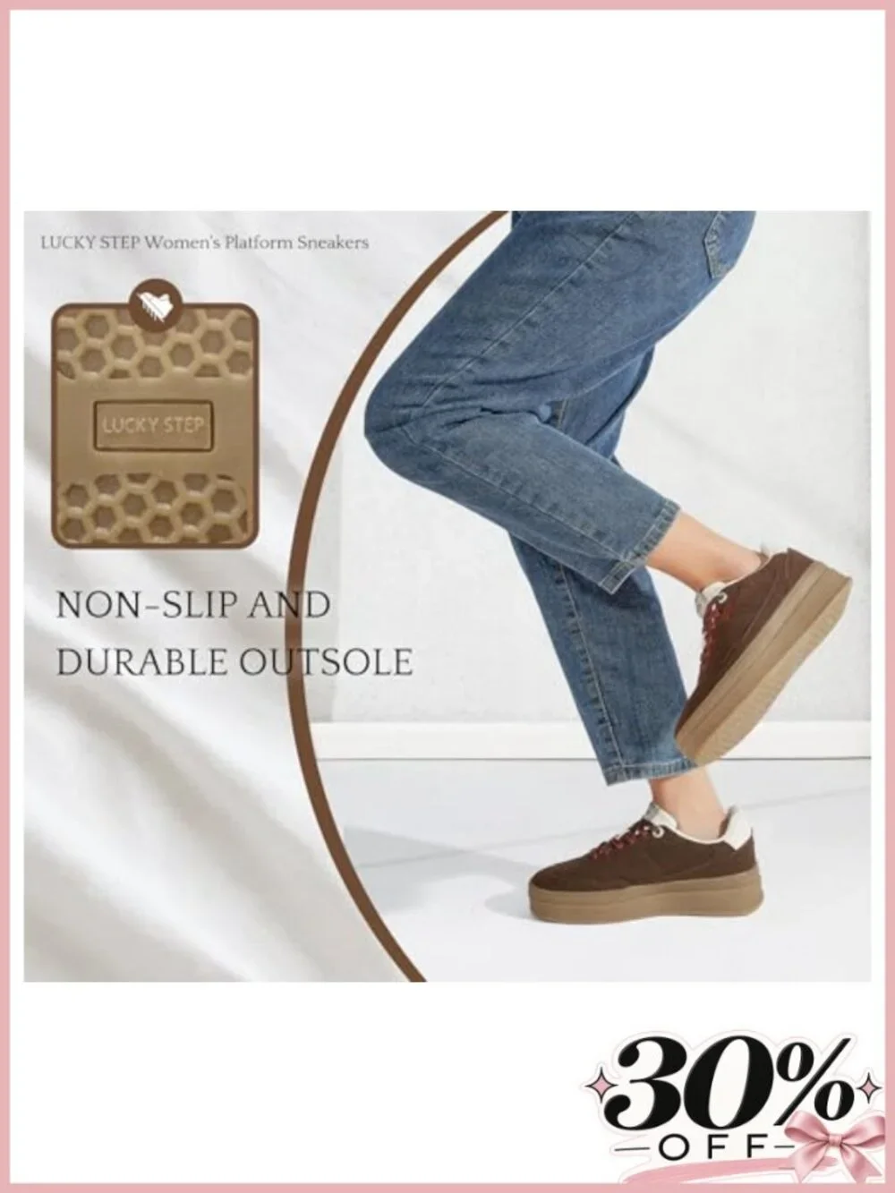 Women Platform Sneakers Fashion Retro Suede Leather Lace-Up